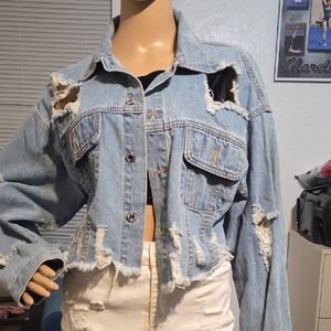 SHEIN Light Blue Denim Jacket